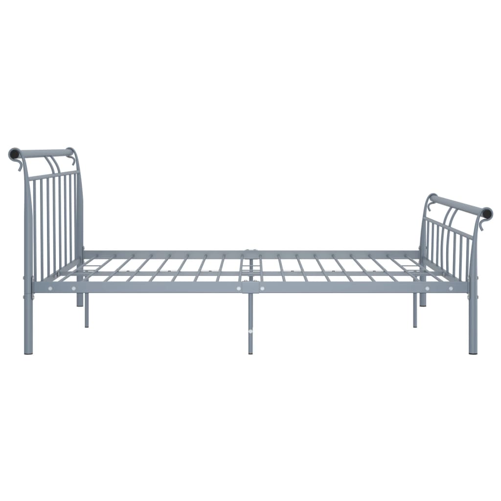 Bed Frame without Mattress Grey Metal 180x200 cm Super King