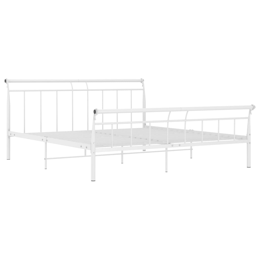 Bed Frame without Mattress White Metal 200x200 cm
