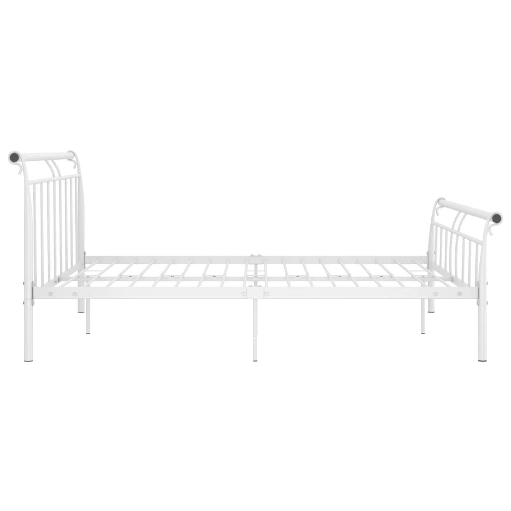 Bed Frame without Mattress White Metal 200x200 cm