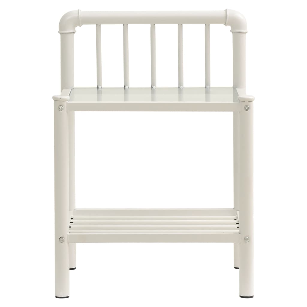 Bedside Cabinets 2 pcs White and Transparent Metal and Glass