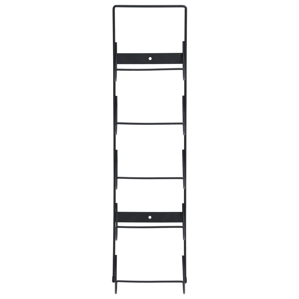 Wall Mounted Wine Rack for 5 Bottles Black Iron