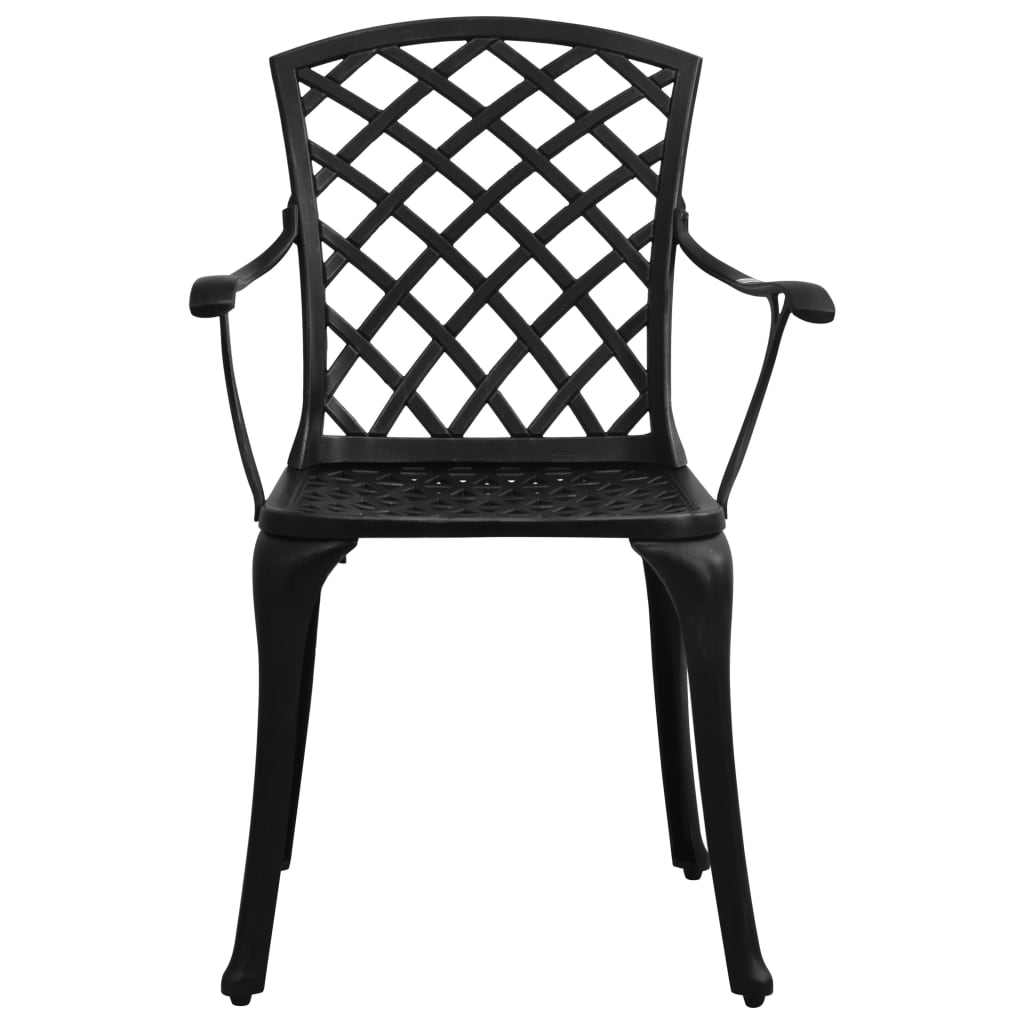 Garden Chairs 2 pcs Cast Aluminium Black