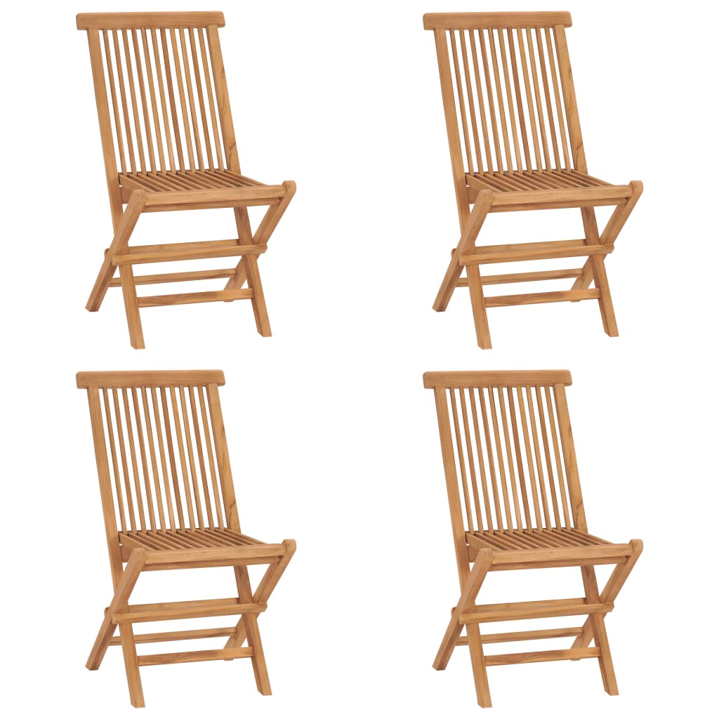 Folding Garden Chairs 4 pcs Solid Teak Wood