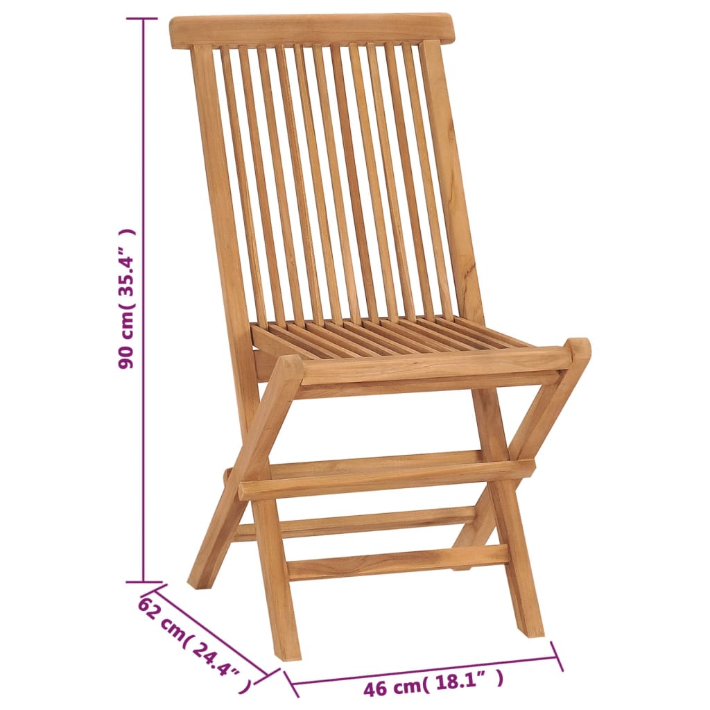 Folding Garden Chairs 4 pcs Solid Teak Wood