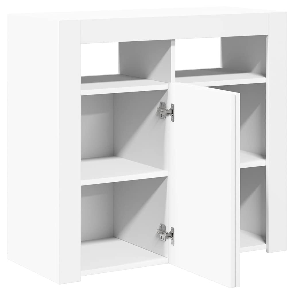 Sideboard with LED Lights White 80x35x75 cm