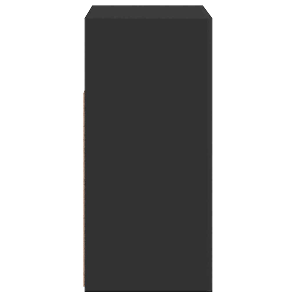 Sideboard with LED Lights Black 80x35x75 cm