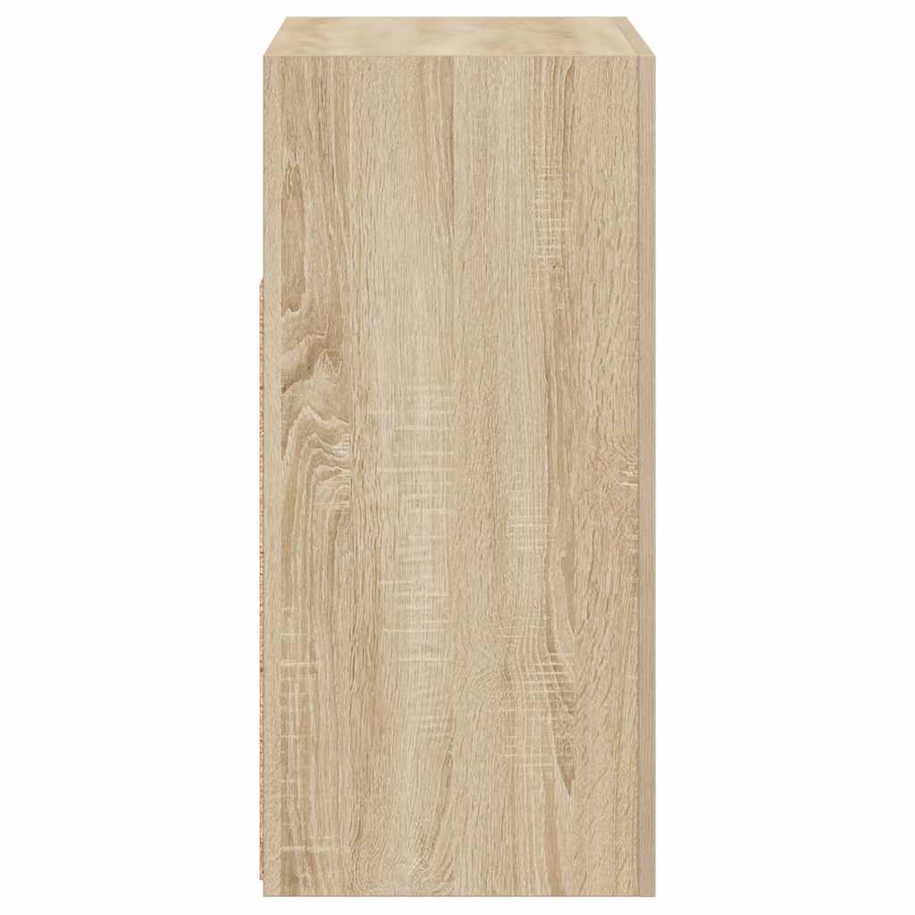 Sideboard with LED Lights Sonoma Oak 80x35x75 cm