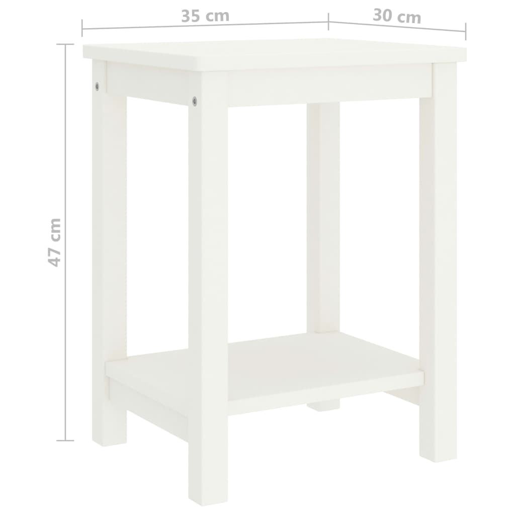 Bedside Cabinet White 35x30x47 cm Solid Pinewood