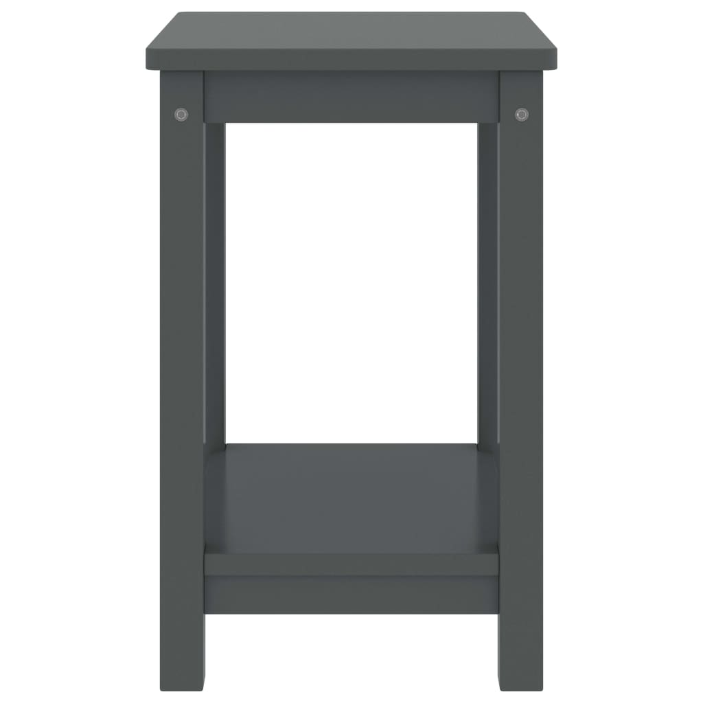 Bedside Cabinet Dark Grey 35x30x47 cm Solid Pinewood