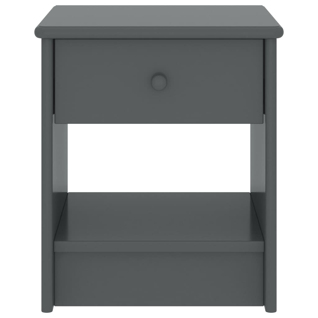 Bedside Cabinet Dark Grey 35x30x40 cm Solid Pinewood