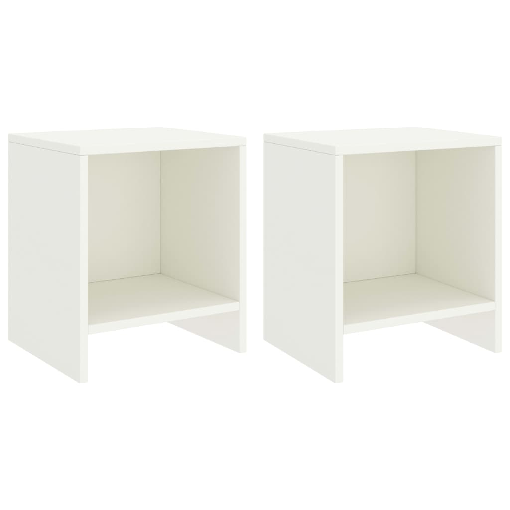 Bedside Cabinets 2 pcs White 35x30x40 cm Solid Pinewood