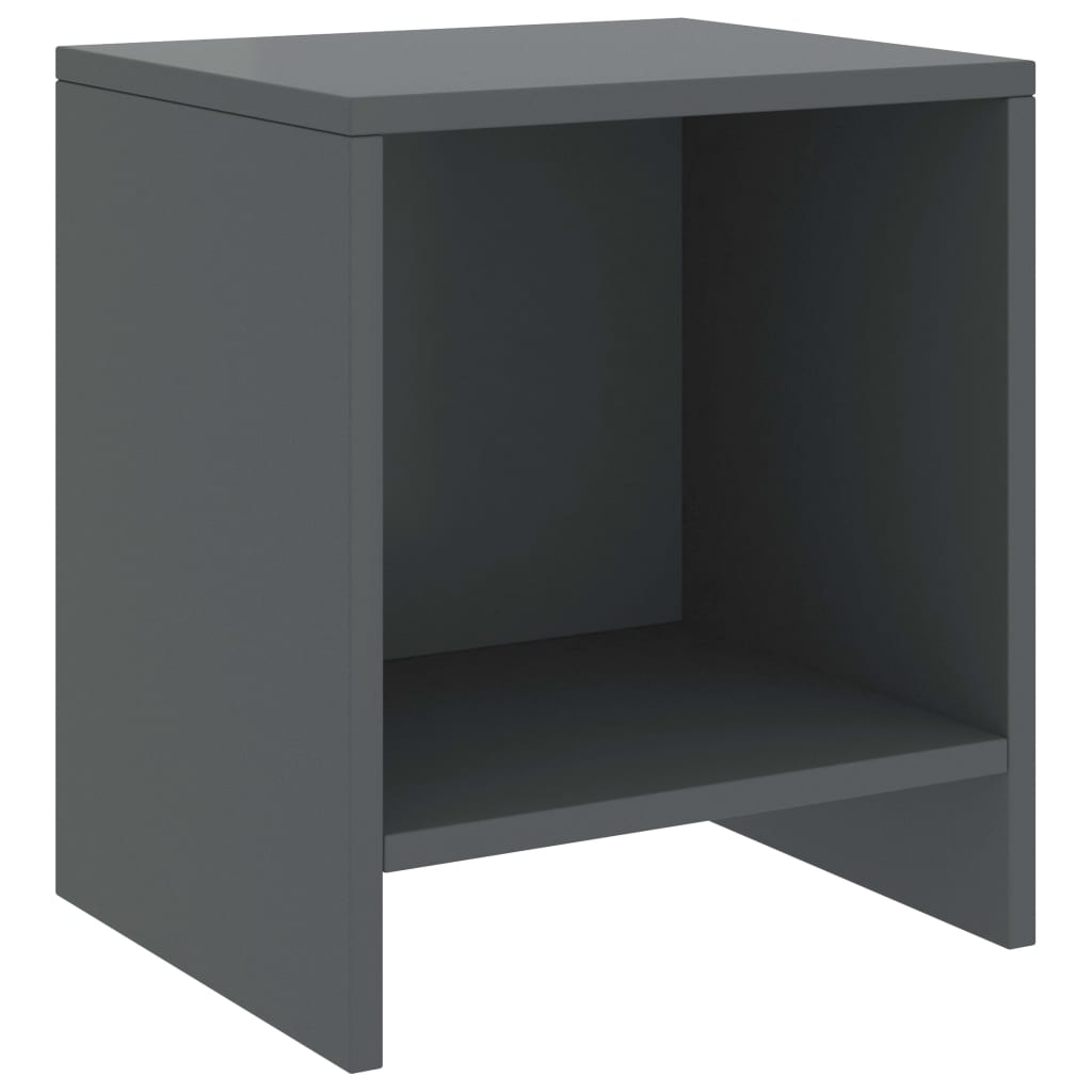 Bedside Cabinets 2 pcs Dark Grey 35x30x40 cm Solid Pinewood