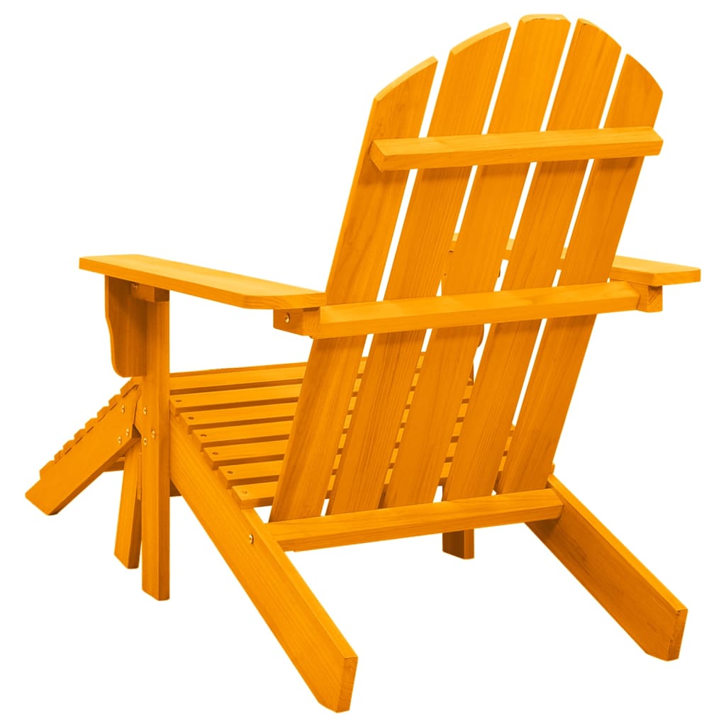 Garden Adirondack Chair with Ottoman Solid Fir Wood Orange