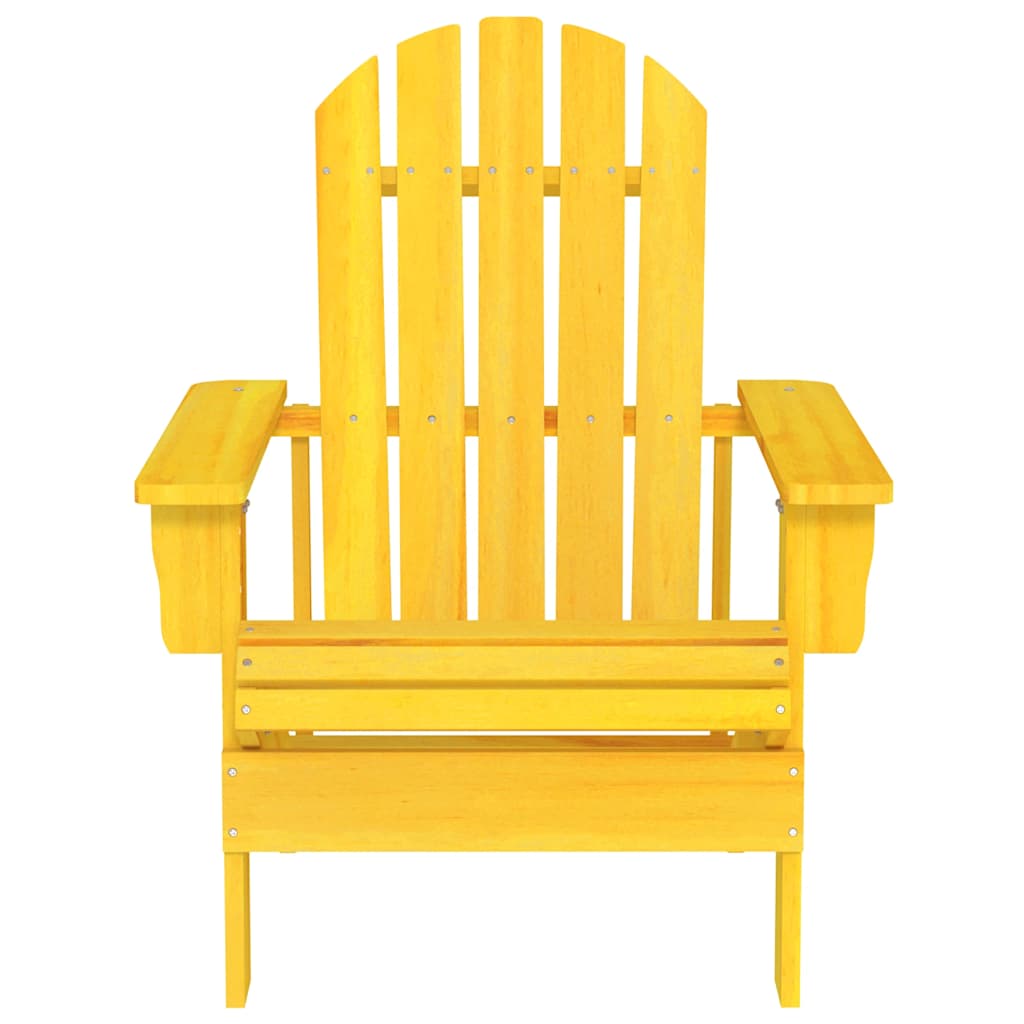 Garden Adirondack Chair Solid Fir Wood Yellow