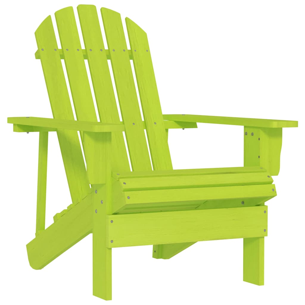 Garden Adirondack Chair Solid Fir Wood Green