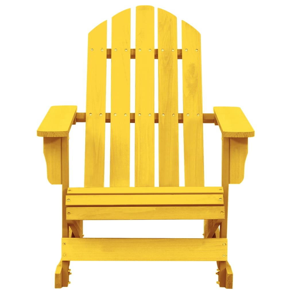 Garden Adirondack Rocking Chair Solid Fir Wood Yellow