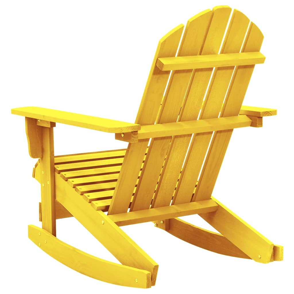 Garden Adirondack Rocking Chair Solid Fir Wood Yellow