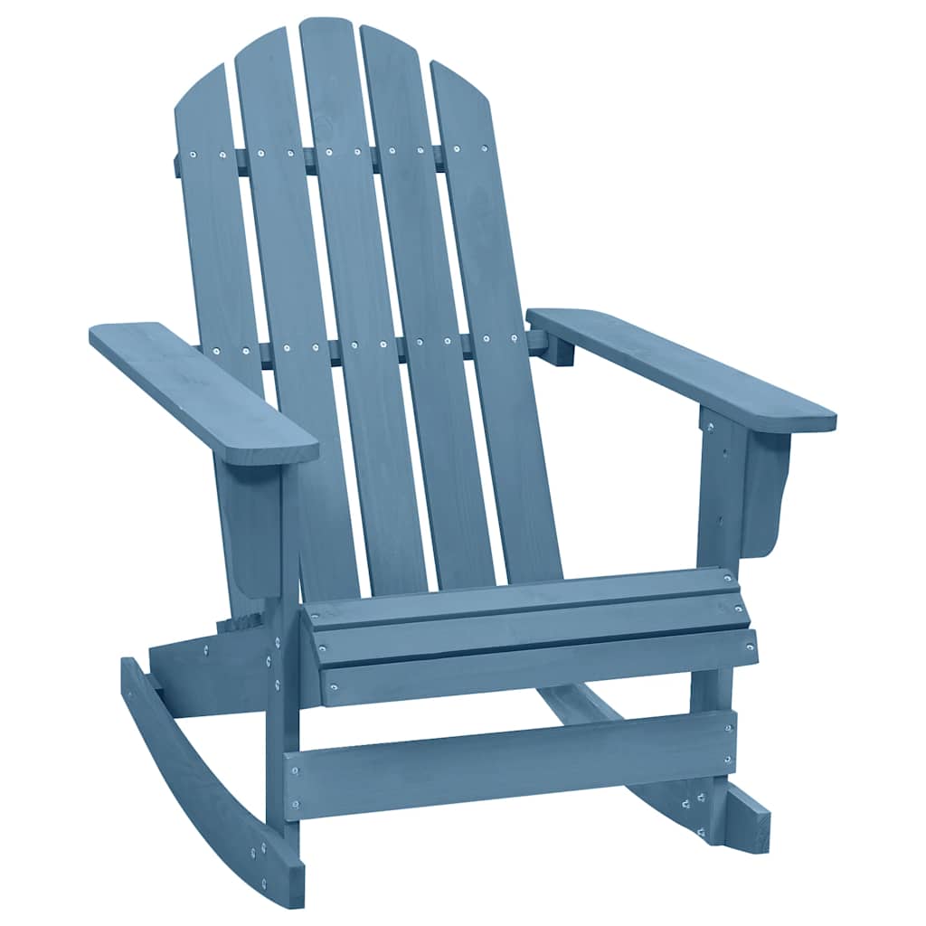 Garden Adirondack Rocking Chair Solid Fir Wood Blue