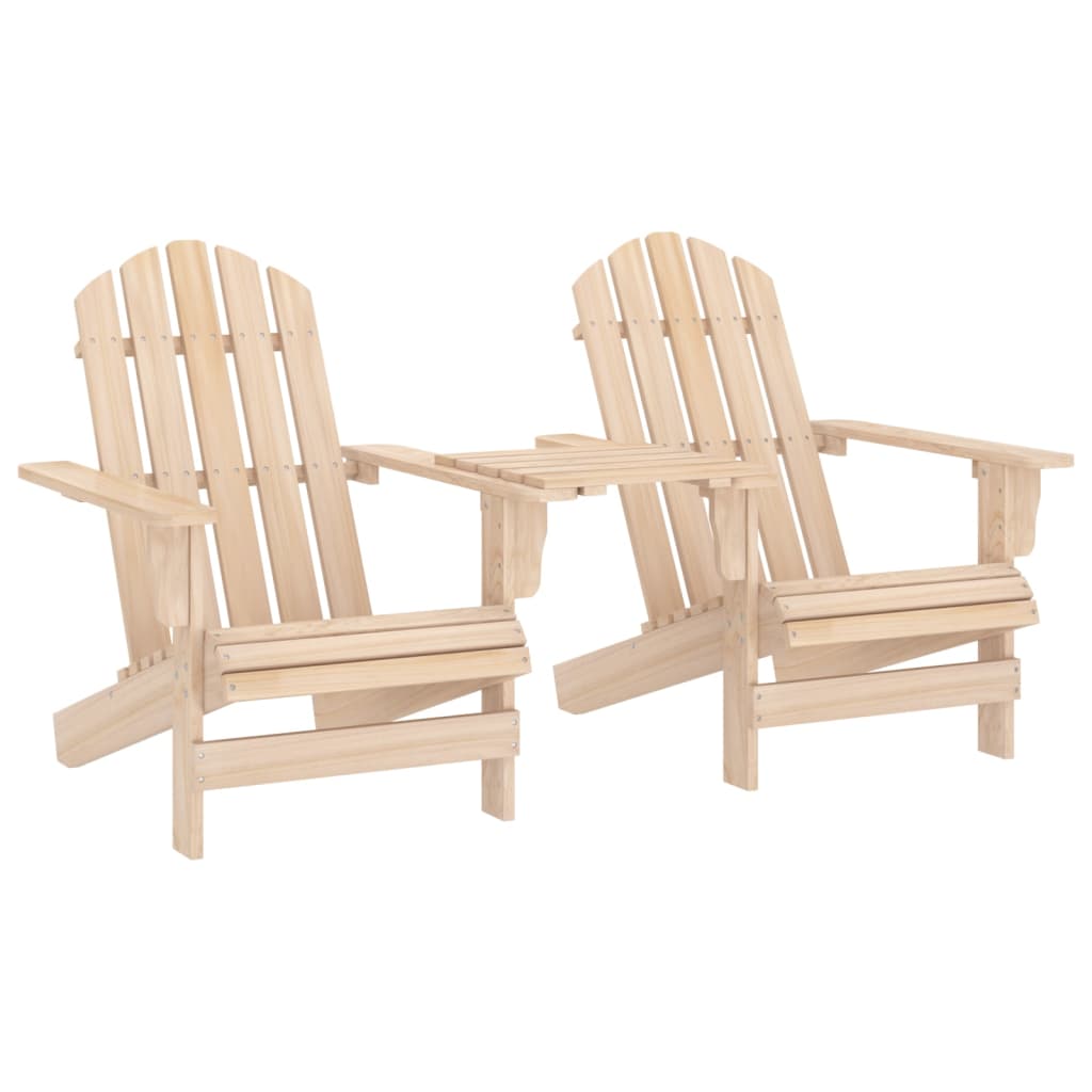 Garden Adirondack Chairs with Tea Table Solid Fir Wood