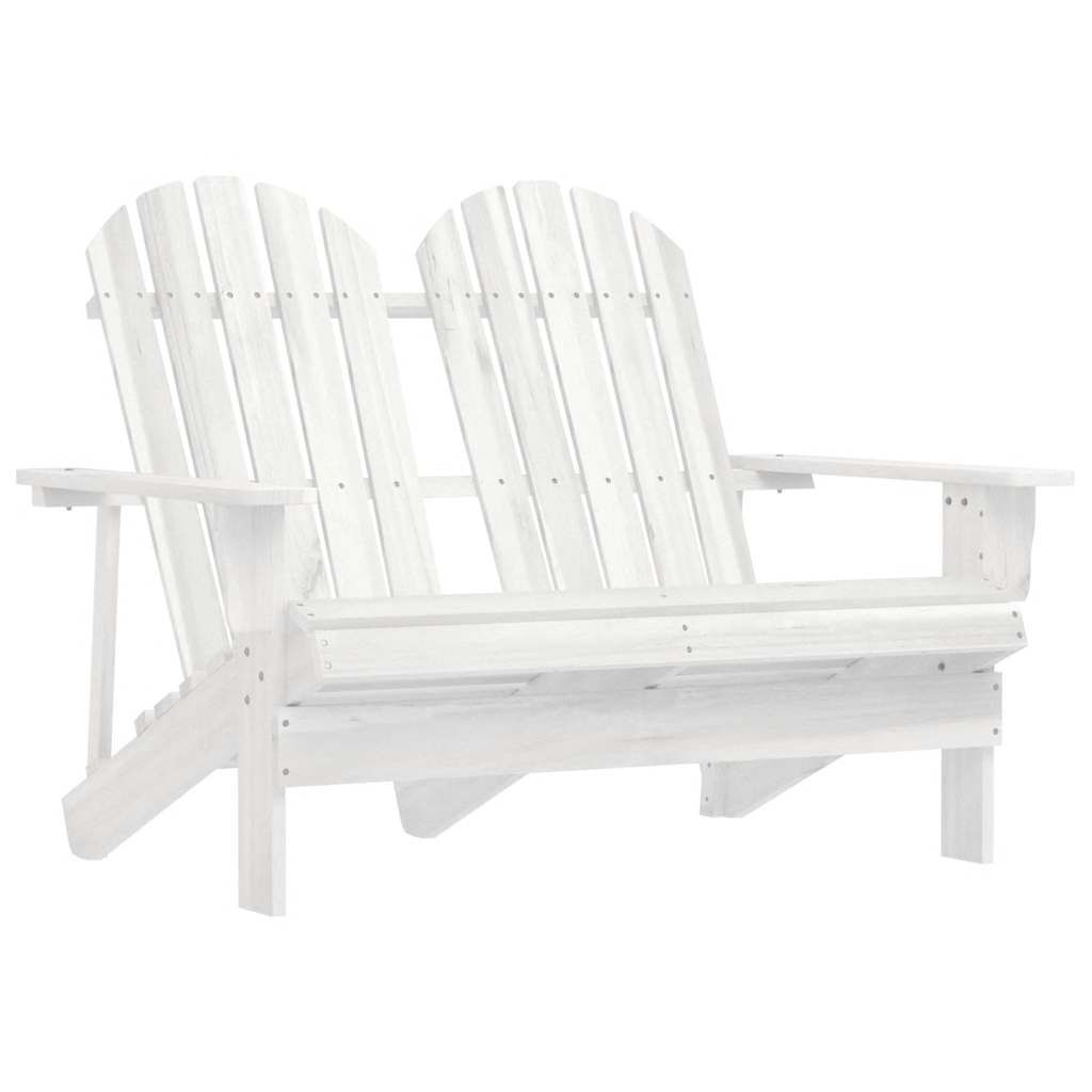 2-Seater Garden Adirondack Chair Solid Fir Wood White