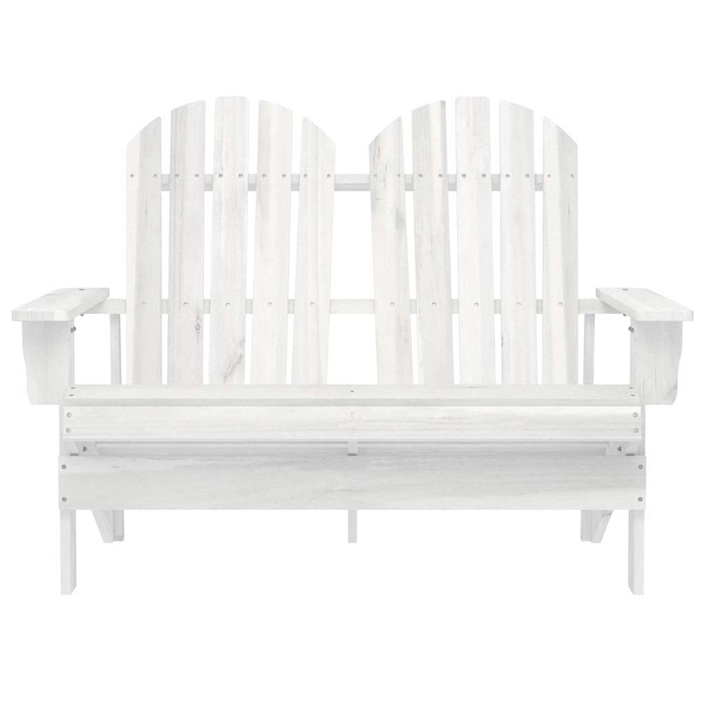 2-Seater Garden Adirondack Chair Solid Fir Wood White