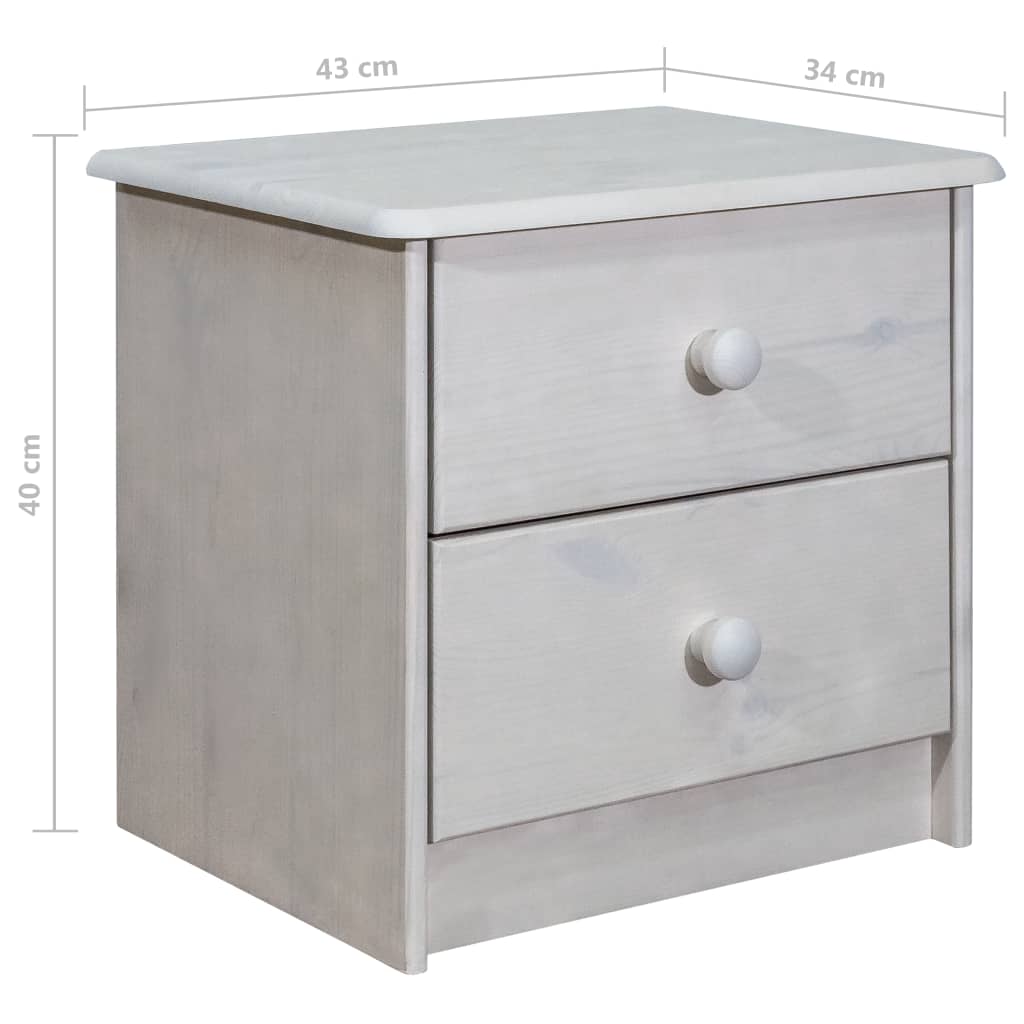 Bedside Cabinet 43x34x40 cm Solid Pine Wood