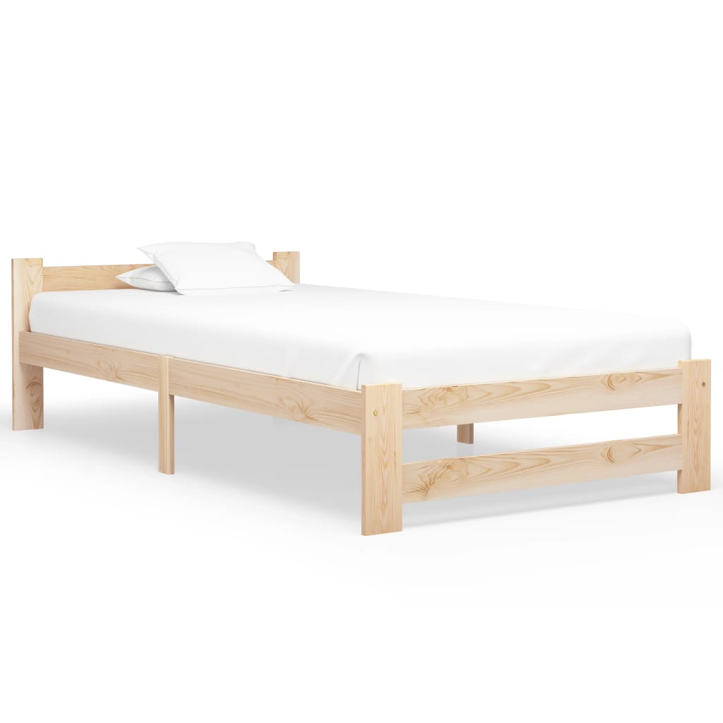 Bed Frame without Mattress Solid Pine Wood 90x200 cm