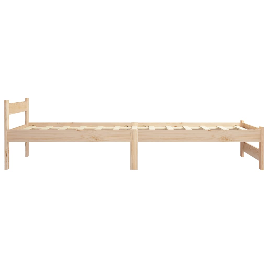 Bed Frame without Mattress Solid Pine Wood 90x200 cm