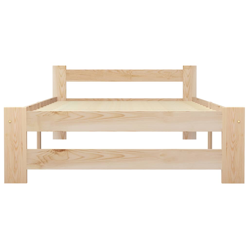 Bed Frame without Mattress Solid Pine Wood 100x200 cm