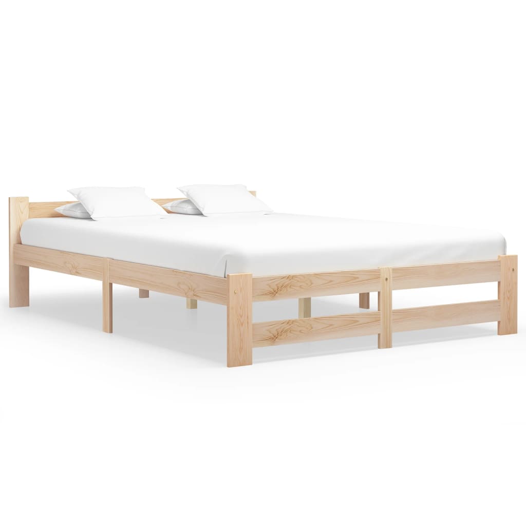 Bed Frame without Mattress Solid Pine Wood 120x200 cm