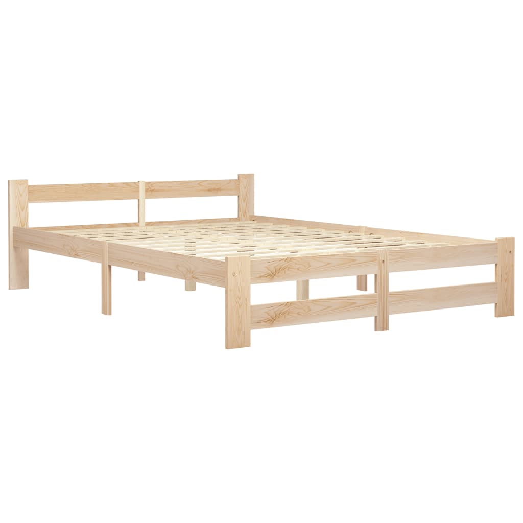 Bed Frame without Mattress Solid Pine Wood 120x200 cm