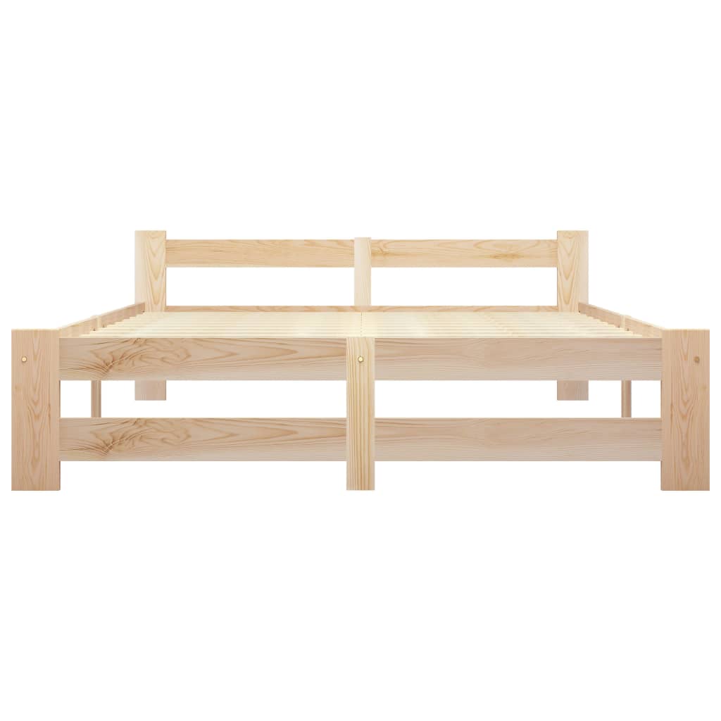Bed Frame without Mattress Solid Pine Wood 160x200 cm