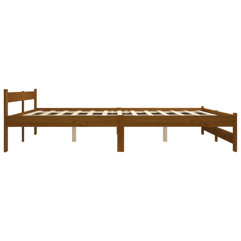 Bed Frame without Mattress Honey Brown Solid Pine Wood 200x200cm