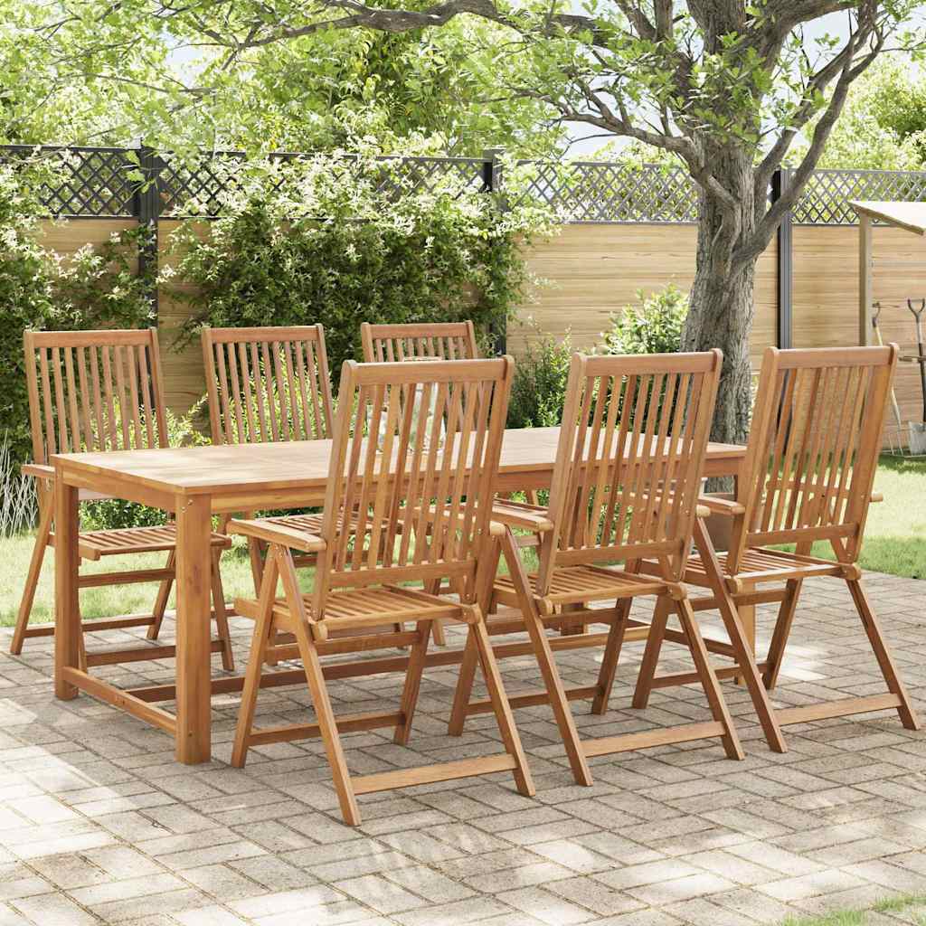 Folding Garden Chairs 6 pcs Solid Acacia Wood