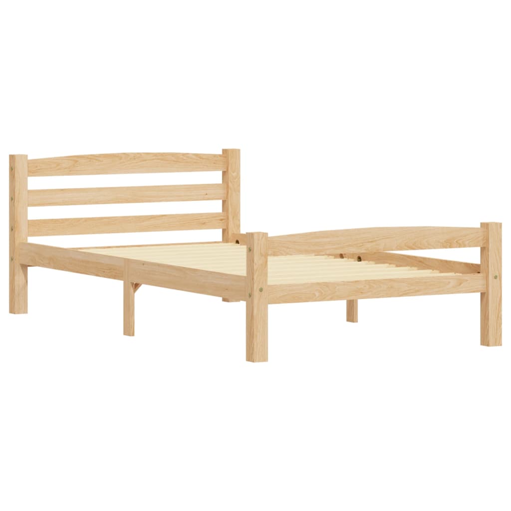 Bed Frame without Mattress Solid Pinewood 90x200 cm