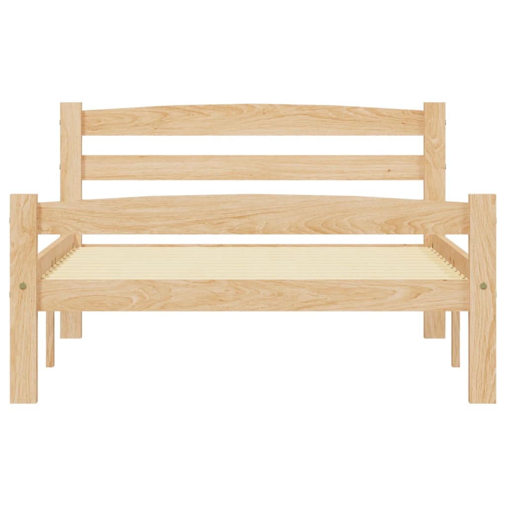 Bed Frame without Mattress Solid Pinewood 90x200 cm