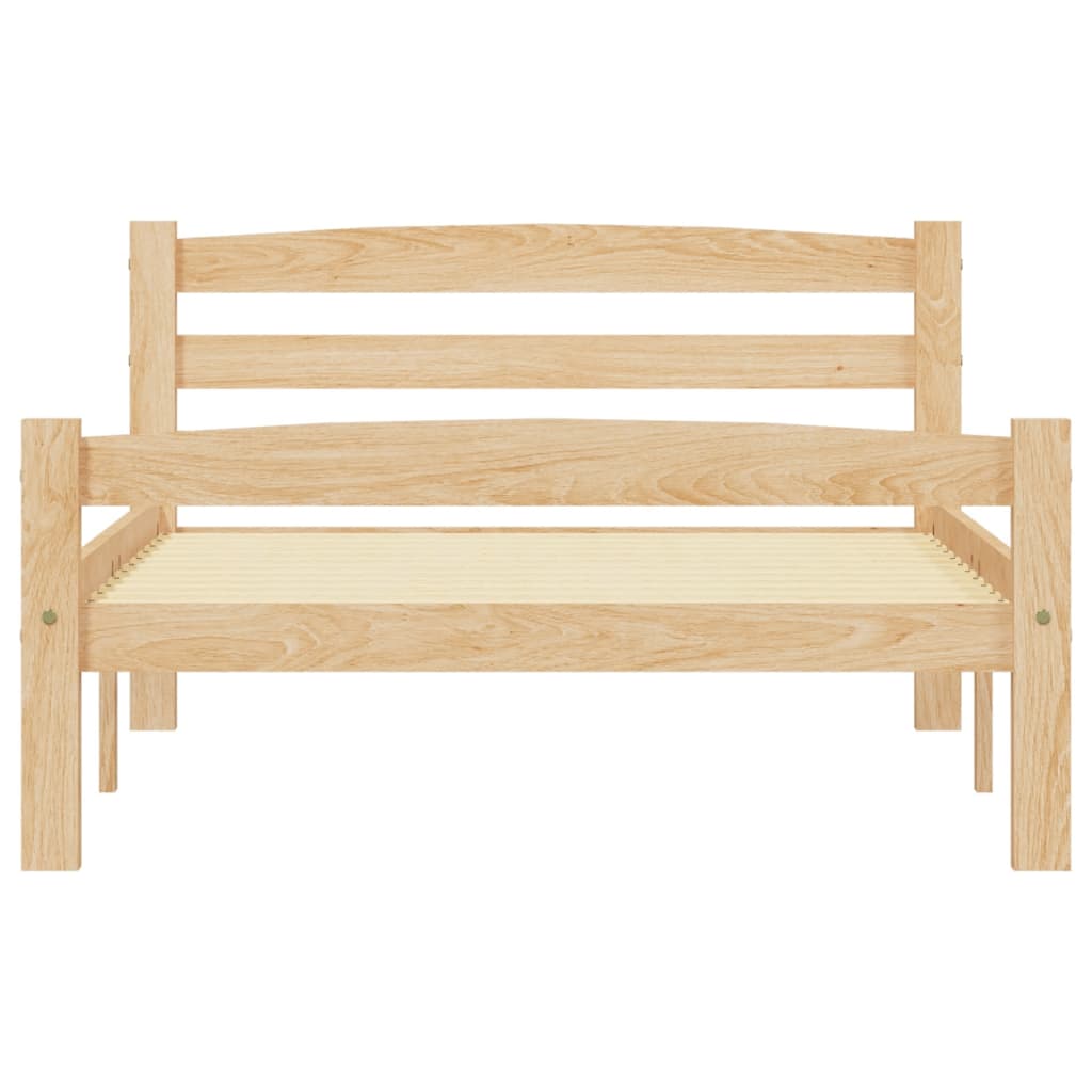 Bed Frame without Mattress Solid Pinewood 100x200 cm