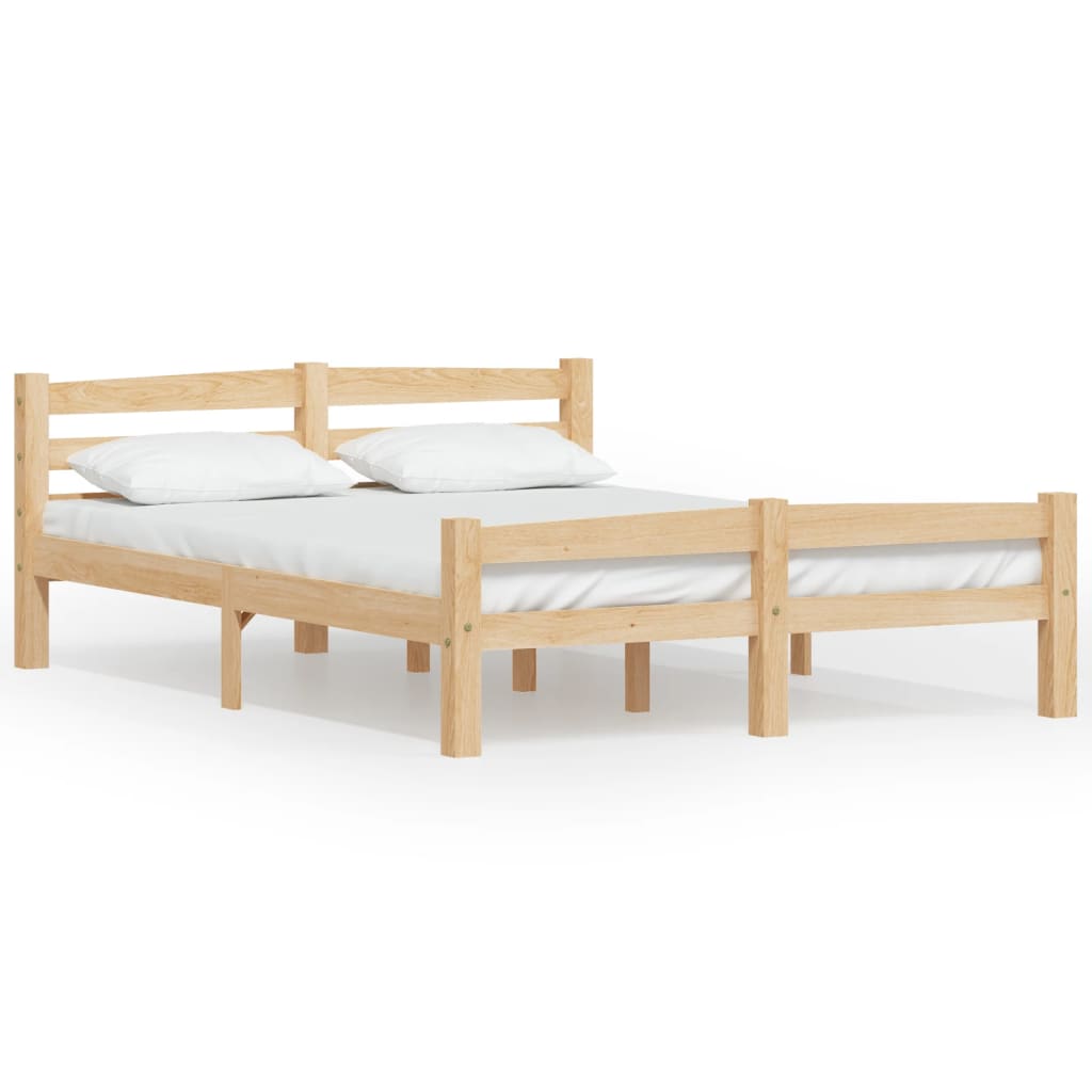 Bed Frame without Mattress Solid Pinewood 120x200 cm