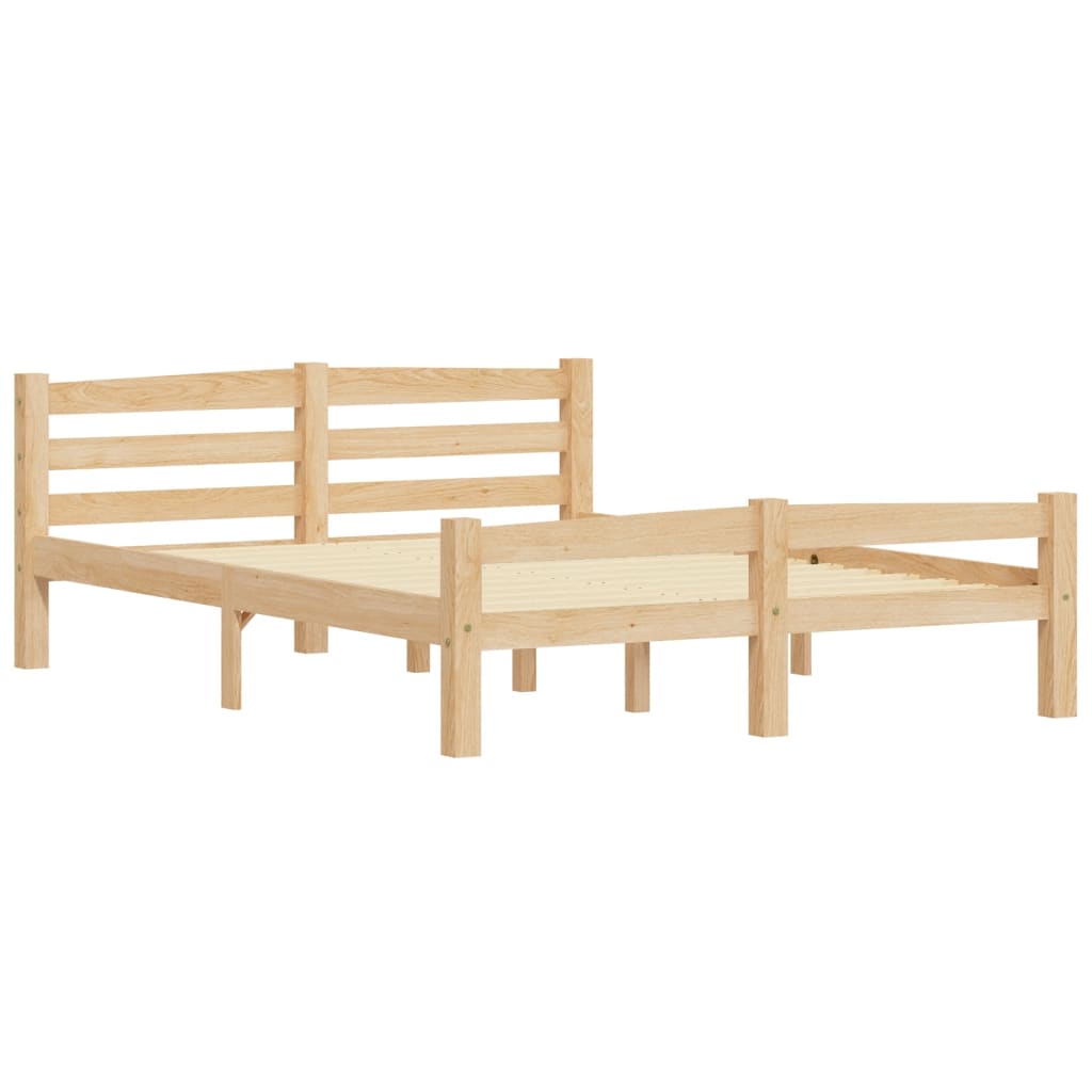 Bed Frame without Mattress Solid Pinewood 120x200 cm