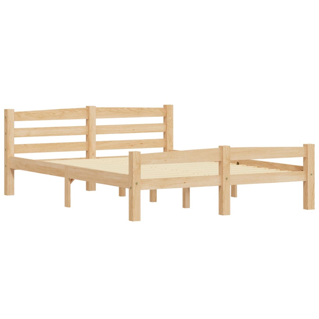 Bed Frame without Mattress Solid Pinewood 140x200 cm