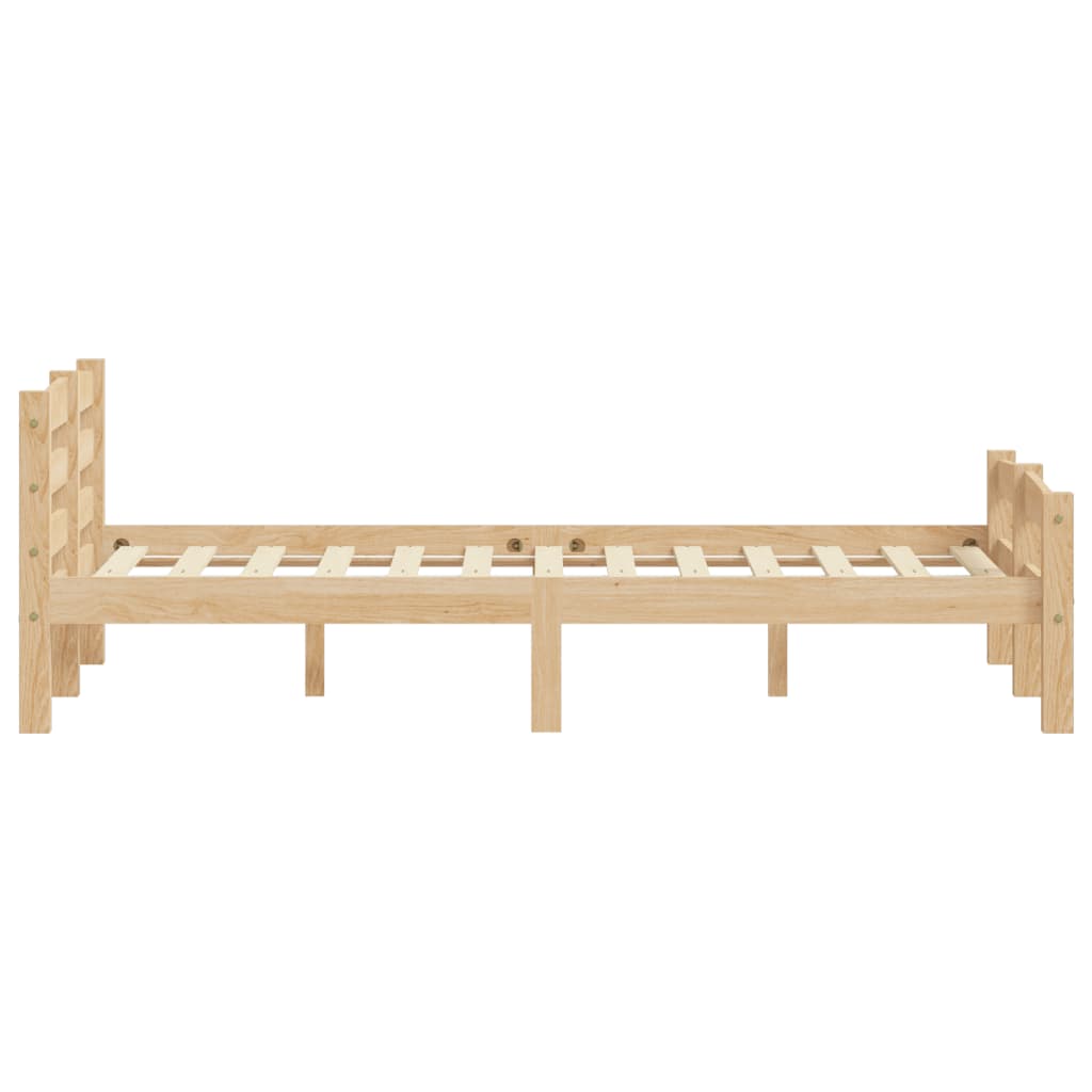Bed Frame without Mattress Solid Pinewood 140x200 cm