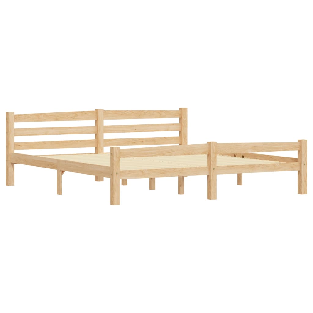 Bed Frame without Mattress Solid Pinewood 180x200 cm Super King