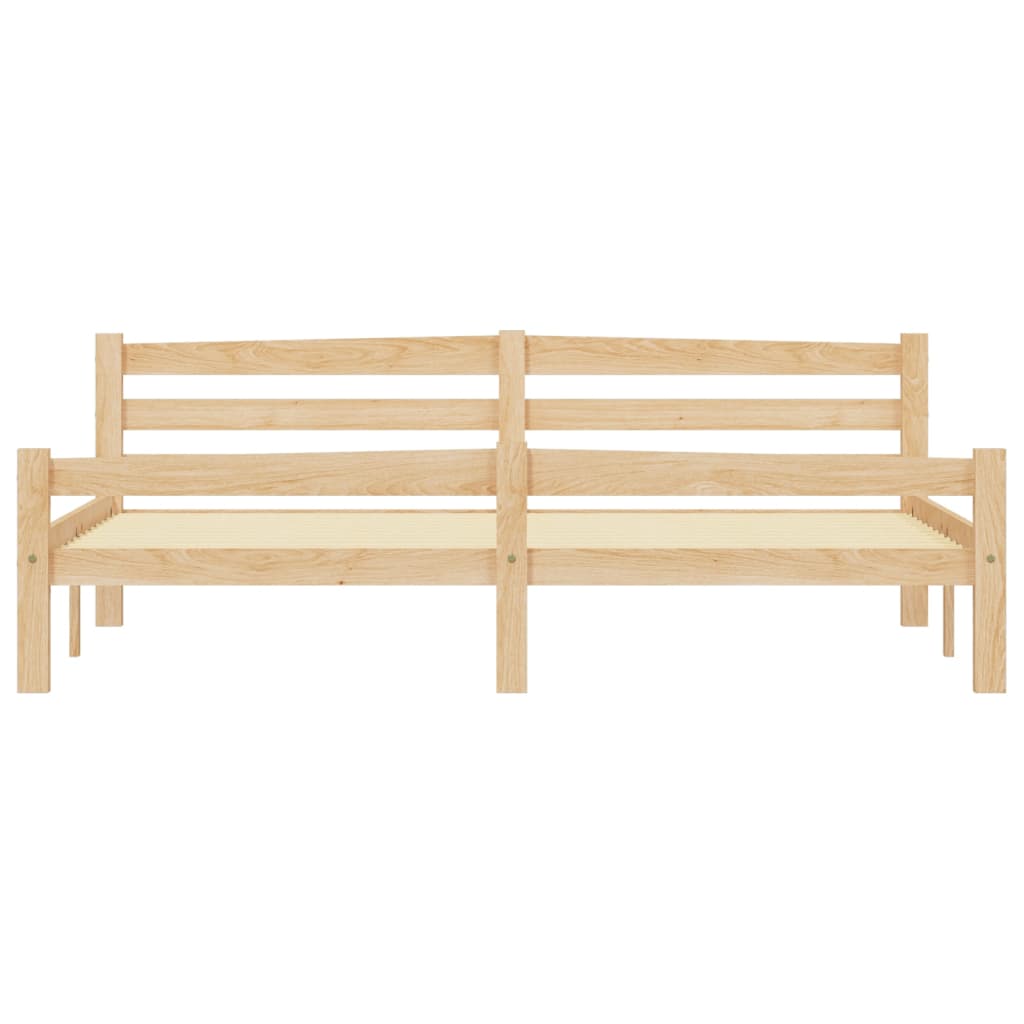 Bed Frame without Mattress Solid Pinewood 180x200 cm Super King