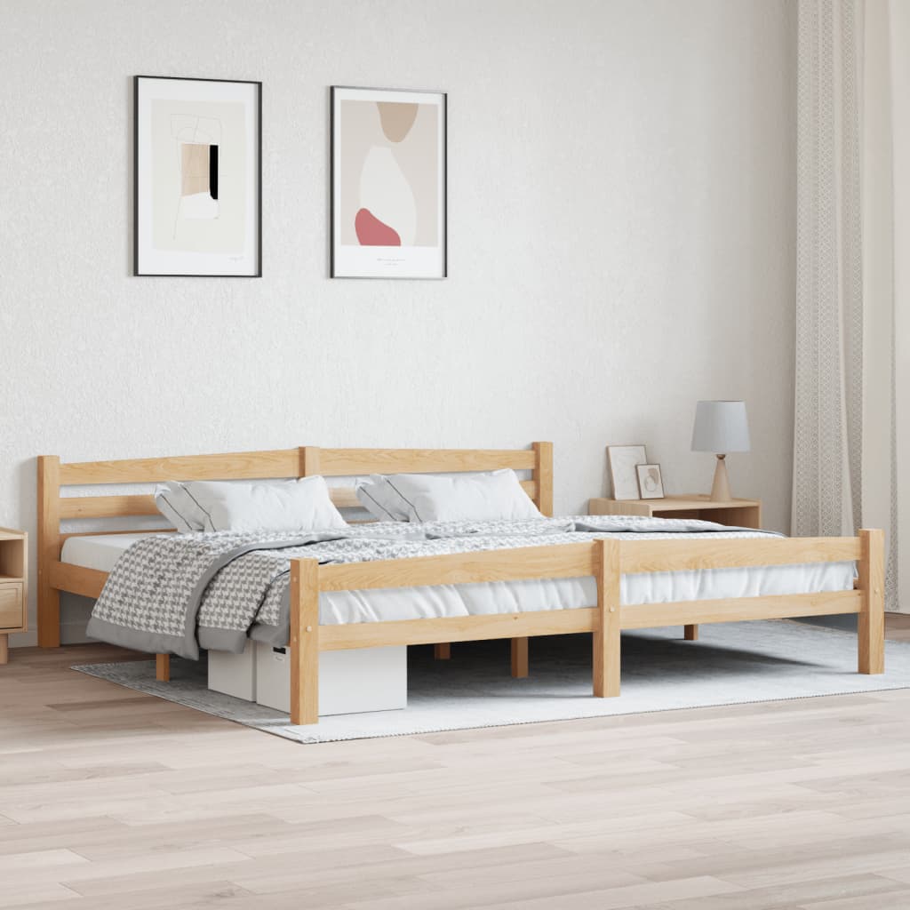 Bed Frame without Mattress Solid Pinewood 200x200 cm