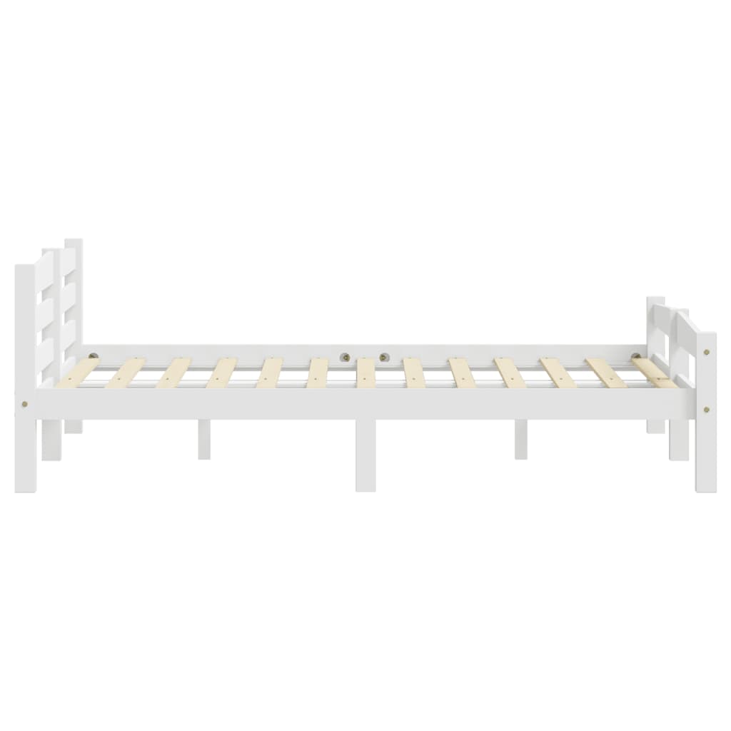 Bed Frame without Mattress White Solid Pinewood 200x200 cm