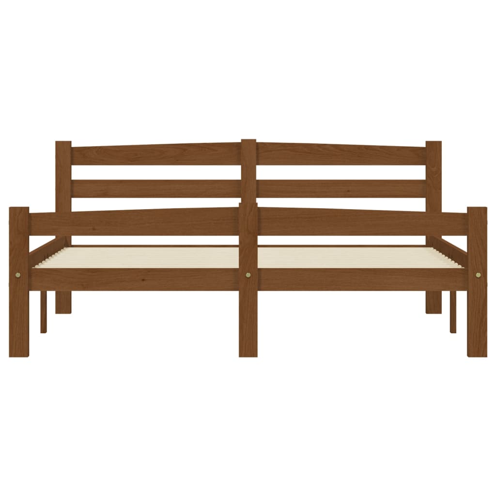 Bed Frame without Mattress Honey Brown Solid Pinewood 120x200 cm