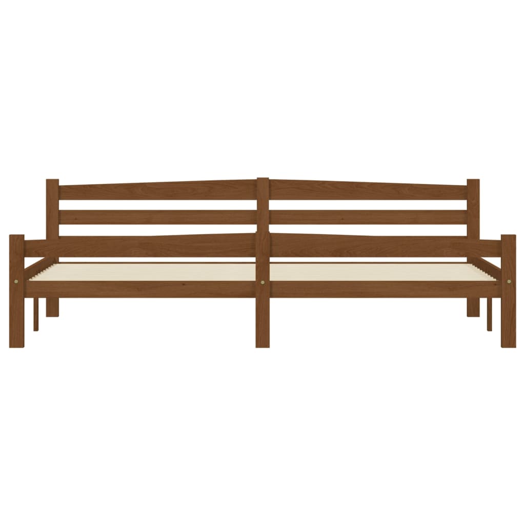 Bed Frame without Mattress Honey Brown Solid Pinewood 200x200 cm