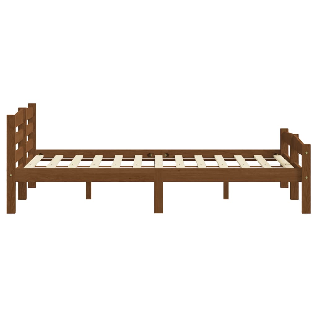 Bed Frame without Mattress Honey Brown Solid Pinewood 200x200 cm