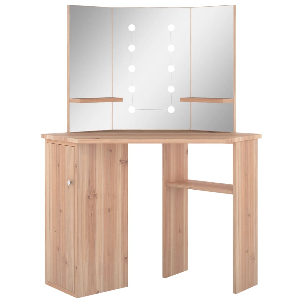 Corner Dressing Table With Led 111X54X141.5 Cm
