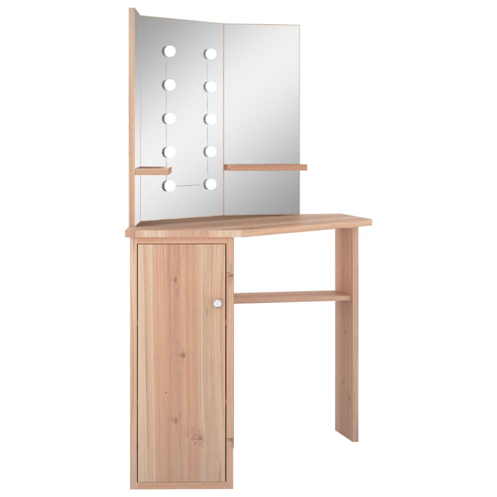 Corner Dressing Table With Led 111X54X141.5 Cm